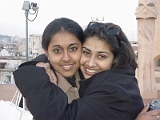 Asmita And Mitali On Roof Of La Pedrera